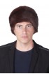 Dark brown sable fur hat.  Hat with turned-up brim, double-sided fur